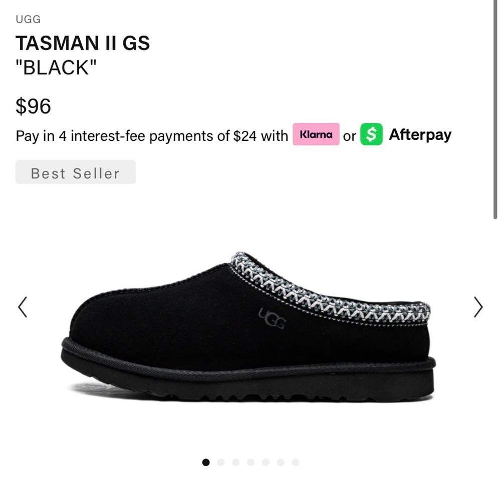 UGG Tasman II GS Black Slippers